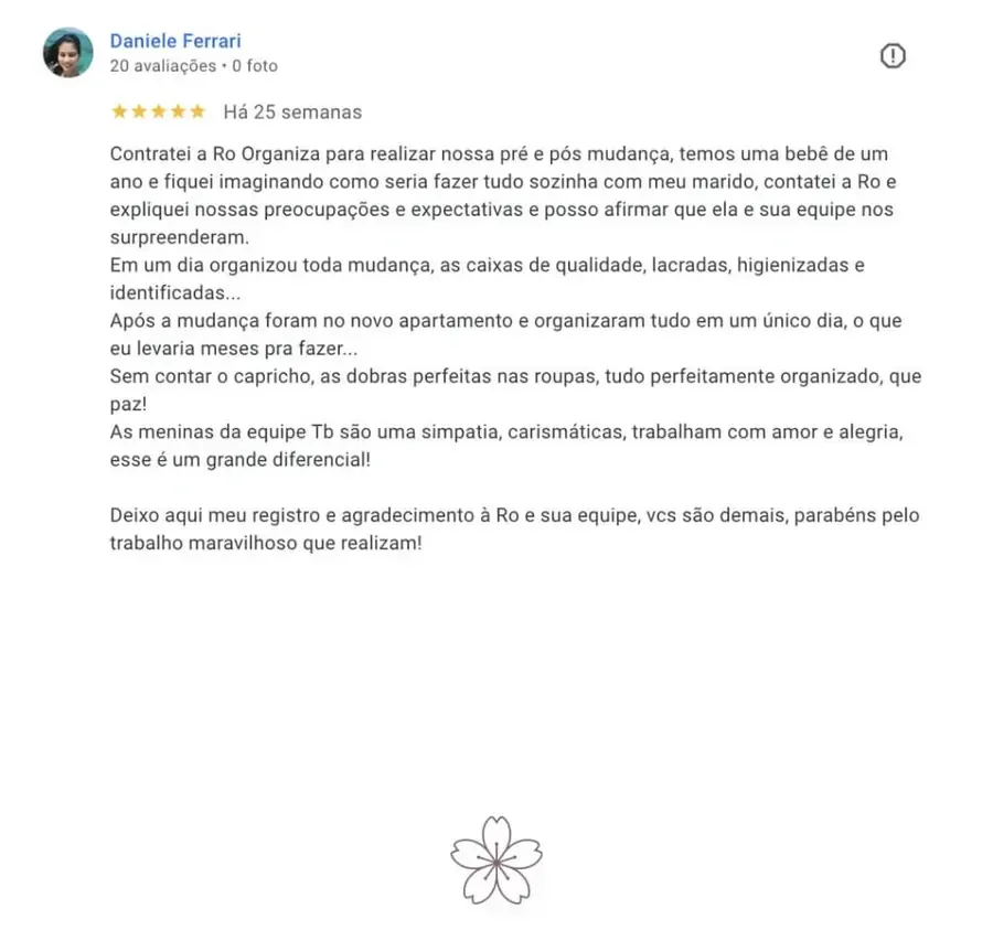 Avaliação 1 de cliente no Google