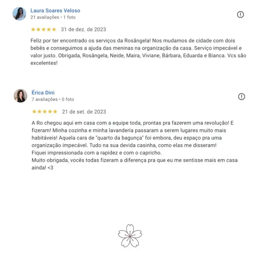 Avaliação 3 de cliente no Google