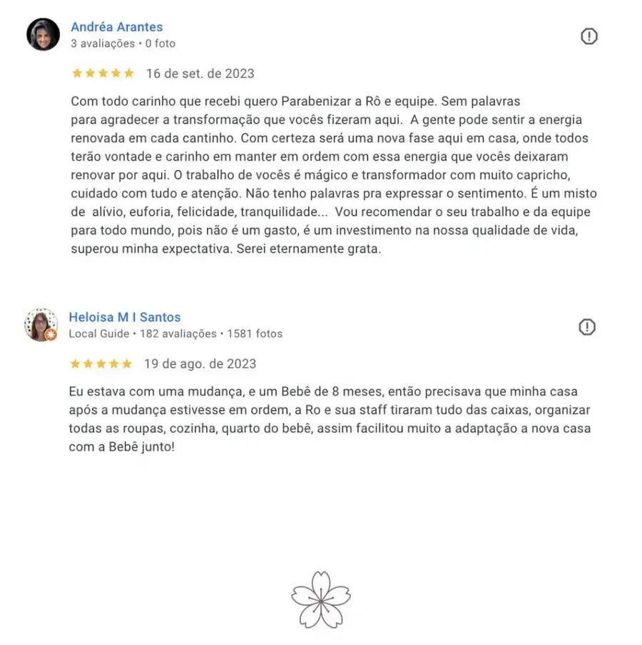 Avaliação 4 de cliente no Google